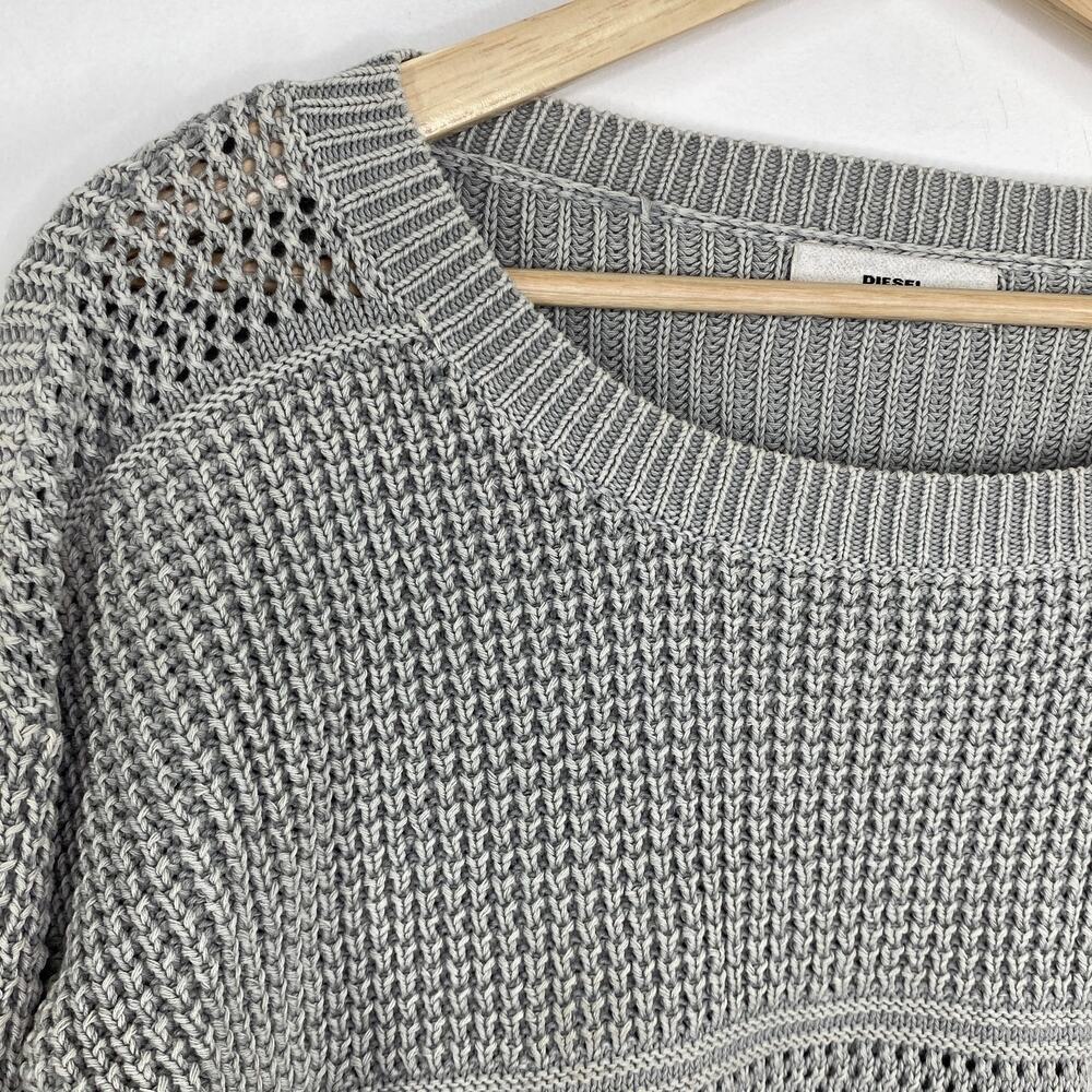 Diesel‎ Grey Crew Neck Knit Long Sleeve Pullover Sweater Women's Size Medium M - Picture 4 of 6
